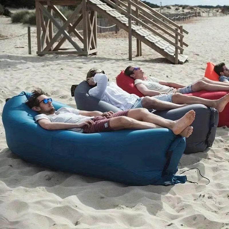 Outdoor Furniture Lounge Set - โซฟาเป่าลม LUSQI แบบหนาพิเศษ พับเก็บได้ สำหรับตั้งแคมป์กลางแจ้ง ชายหาด