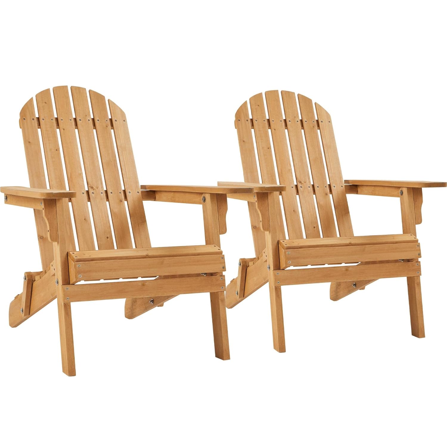 Outdoor Furniture Lounge Set - ชุดเก้าอี้ Adirondack พับได้ 2 ตัว สำหรับใช้งานกลางแจ้ง