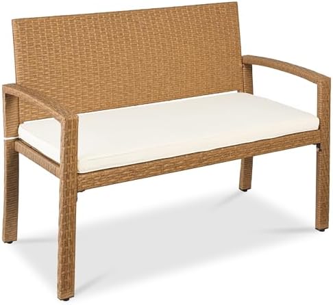Outdoor Furniture Bench - ม้านั่งกลางแจ้ง 2 ที่นั่ง ทำจากหวาย สำหรับสวน ลานบ้าน
