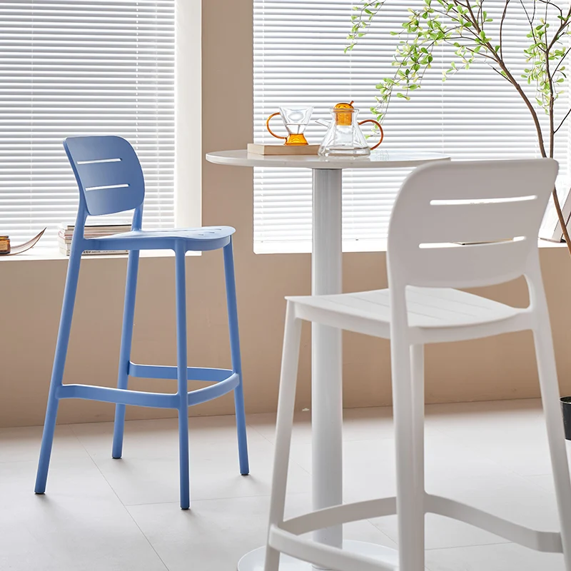 Outdoor Furniture Europe - เก้าอี้บาร์พลาสติกหรูหราแบบซ้อนได้ เก้าอี้บาร์ทรงสูงสำหรับกลางแจ้ง เก้าอี้พักผ่อนสไตล์โมเดิร์น มินิมอล