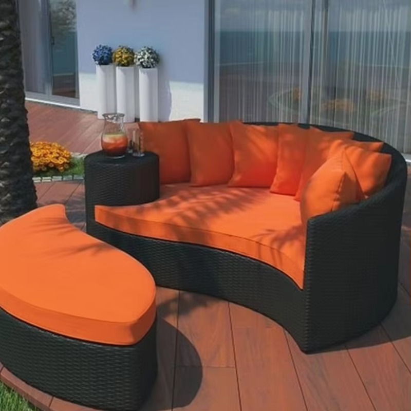 Outdoor Daybed Furniture - เตียงอาบแดดยกพื้นสำหรับสวน ขายส่งจากโรงงาน เก้าอี้อาบแดดสำหรับสวน เตียงนอนกลางแจ้งแบบเชือกกลม เฟอร์นิเจอร์กลางแจ้งสำหรับสวน