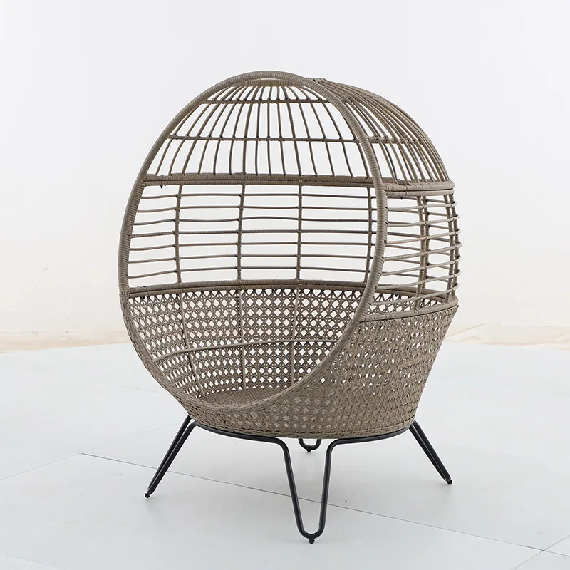 Outdoor Furniture Diy - สินค้าใหม่ เก้าอี้สวนหวายเหล็กสไตล์นอร์ดิก เฟอร์นิเจอร์สวนกลางแจ้งดีไซน์ใหม่ ทันสมัย รูปทรงกรงนก สำหรับพักผ่อน
