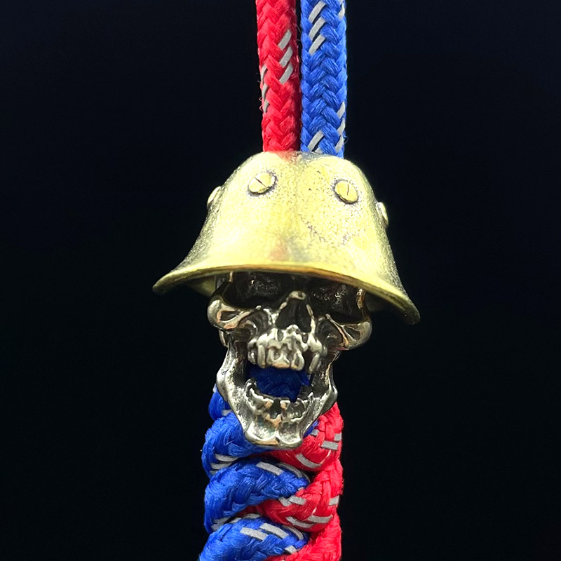 Outdoor Furniture Diy - Death Skull ทหาร Bullet หมวกกันน็อกทองเหลืองมีดลูกปัด EDC