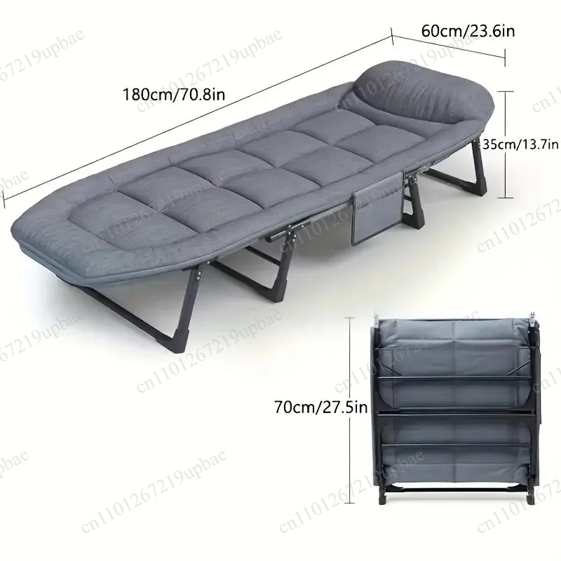 Outdoor Furniture Fabric - เตียงนอนพับได้แบบพกพา เก้าอี้แคมป์ปิ้งแบบแข็งแรง ปรับความสูงได้ พร้อมที่นอน สำหรับเดินทาง ท่องเที่ยว