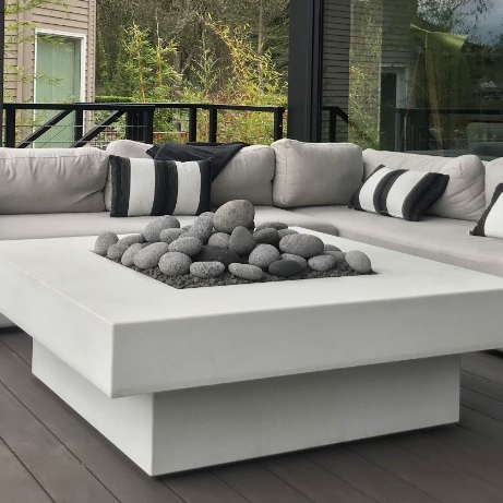 Outdoor Furniture With Fire Pit Table - ชุดโซฟากลางแจ้งพร้อมโต๊ะเตาไฟ เฟอร์นิเจอร์กลางแจ้งแบบกำหนดเอง เตาไฟสำหรับลานบ้าน/สระว่ายน้ำ ชาม/เตาไฟ