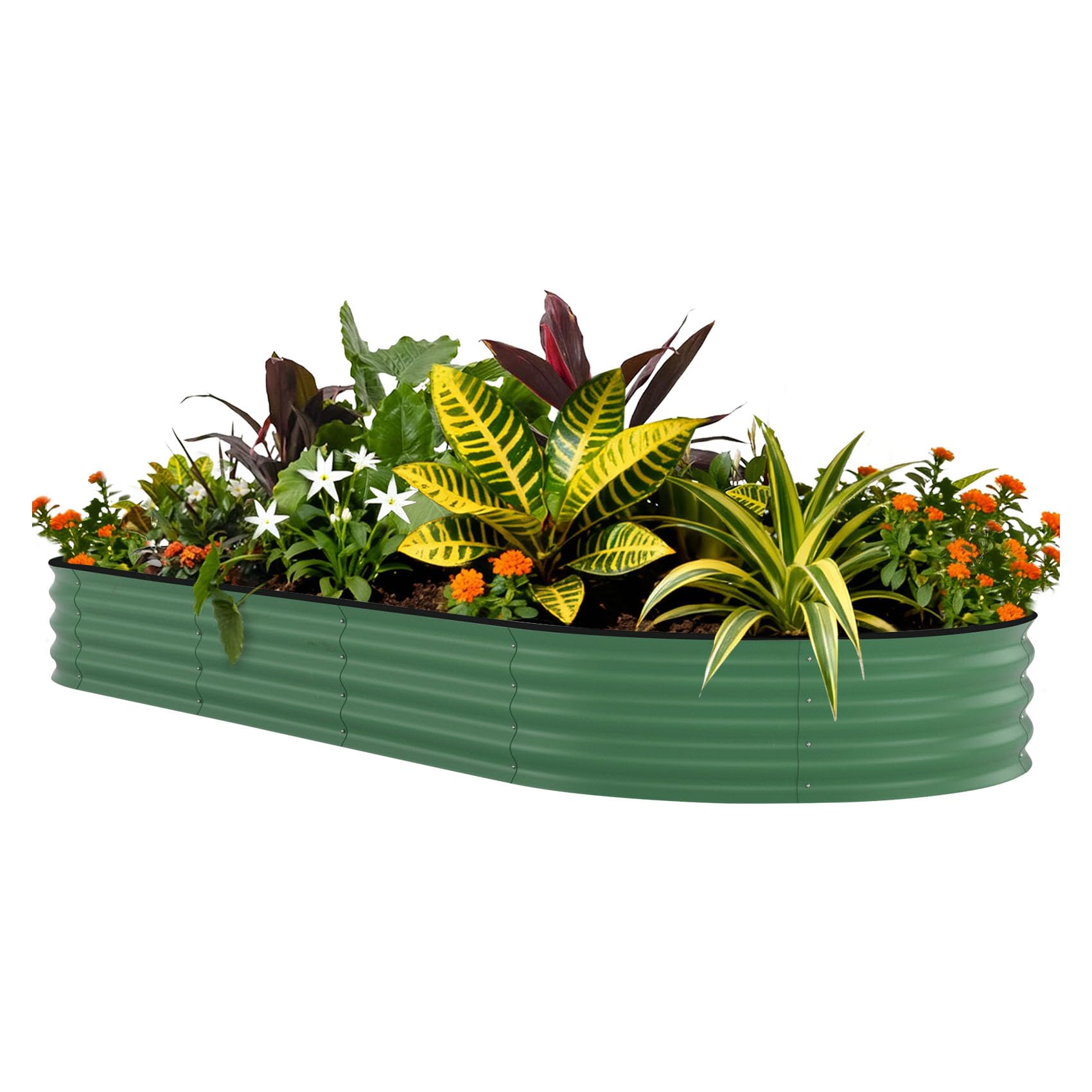 Planter Raised Metal - แปลงปลูกผักยกพื้นชุบสังกะสี ขนาด 8x4x1.5 ฟุต - กระถางปลูกต้นไม้โลหะสูง