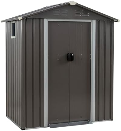 Outdoor Furniture With Storage - โรงเก็บของกลางแจ้งโลหะ JY QAQA ขนาด 5x3 ฟุต,