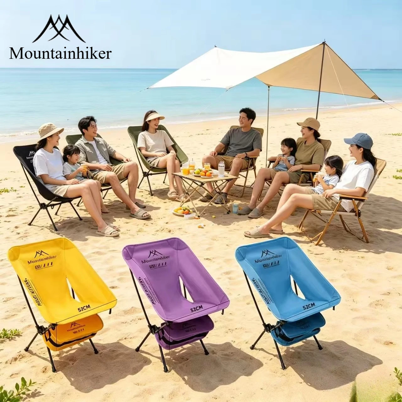Outdoor Furniture Bench - เก้าอี้พับน้ำหนักเบาพิเศษ อลูมิเนียมอัลลอยด์ สำหรับตั้งแคมป์ เดินป่า ตกปลา สีเขียว