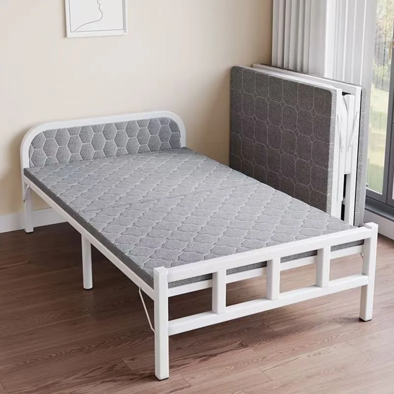 Outdoor Furniture Fabric - เตียงพับเดี่ยวสำหรับกลางแจ้ง โครงเหล็กดัด ดีไซน์เรียบง่าย สำหรับผู้ใหญ่ ใช้พักผ่อนกลางวันในสำนักงานขนาดเล็ก พกพาสะดวก