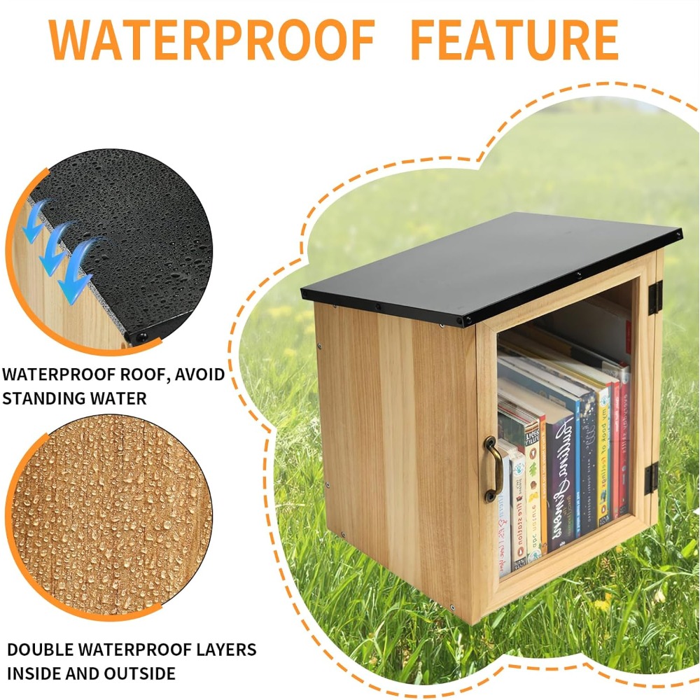 Outdoor Furniture Diy - ตู้หนังสือไม้กันน้ำสำหรับใช้งานกลางแจ้งรุ่นใหม่จากสหรัฐอเมริกา พร้อมหน้าต่างใส สำหรับชุมชน DIY โรงเรียน และละแวกชุมชน