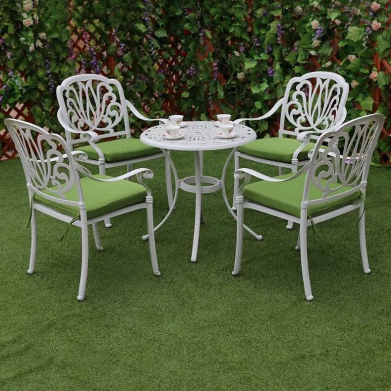 Outdoor Furniture With Fire Pit Table - ชุดเฟอร์นิเจอร์สวนอลูมิเนียมหล่อสำหรับกลางแจ้ง ชุดเก้าอี้รับประทานอาหาร ชุดโต๊ะบาร์บีคิว ชุดเตาไฟเซรามิก สำหรับสนามหลังบ้าน โปรโมชั่นลดราคา