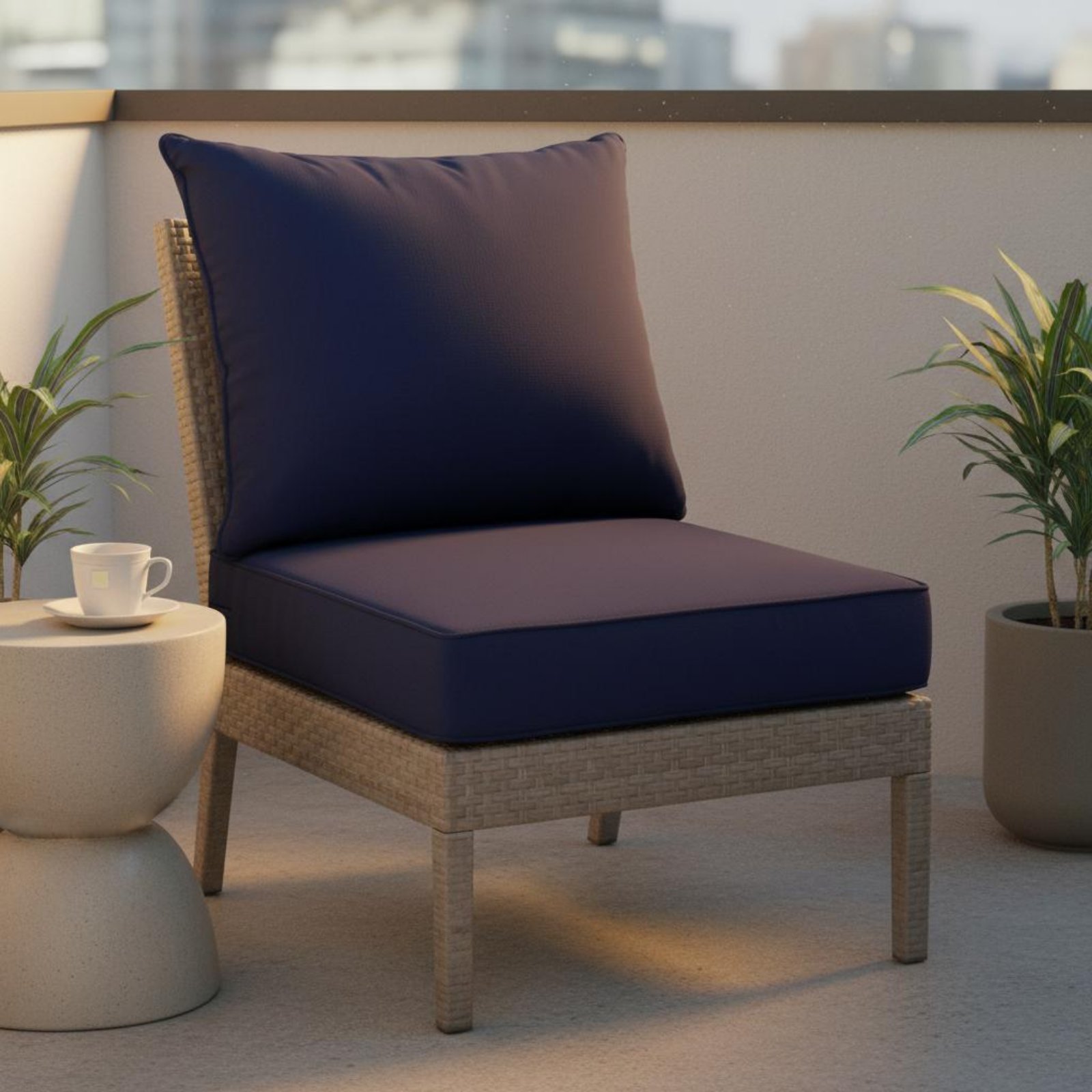 Outdoor Furniture Fabric - แผ่นรองเก้าอี้ลานบ้านแบบซ่อนได้ ชุดแผ่นรองเก้าอี้ลานบ้าน เบาะรองนั่งและพนักพิง ทนทานต่อการซีดจาง เหมาะสำหรับใช้งานกลางแจ้ง