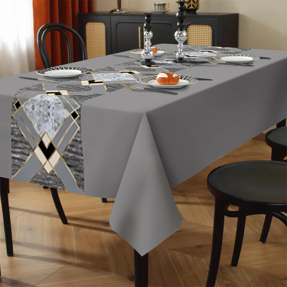 ผ้าปูโต๊ะลายสีเทาอ่อนแบบง่ายๆ  - Outdoor Furniture Grey บทวิจารณ์และราคา