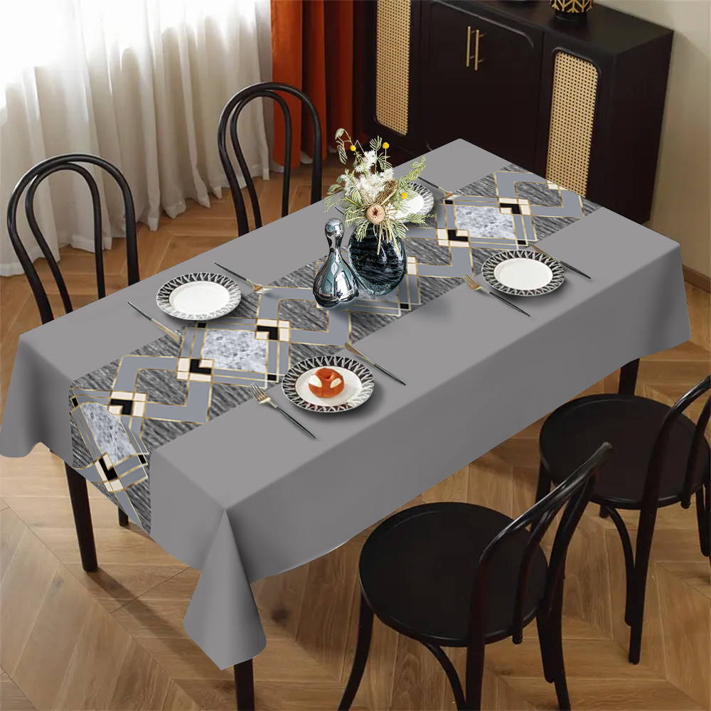 ผ้าปูโต๊ะลายสีเทาอ่อนแบบง่ายๆ  - Outdoor Furniture Grey บทวิจารณ์และราคา