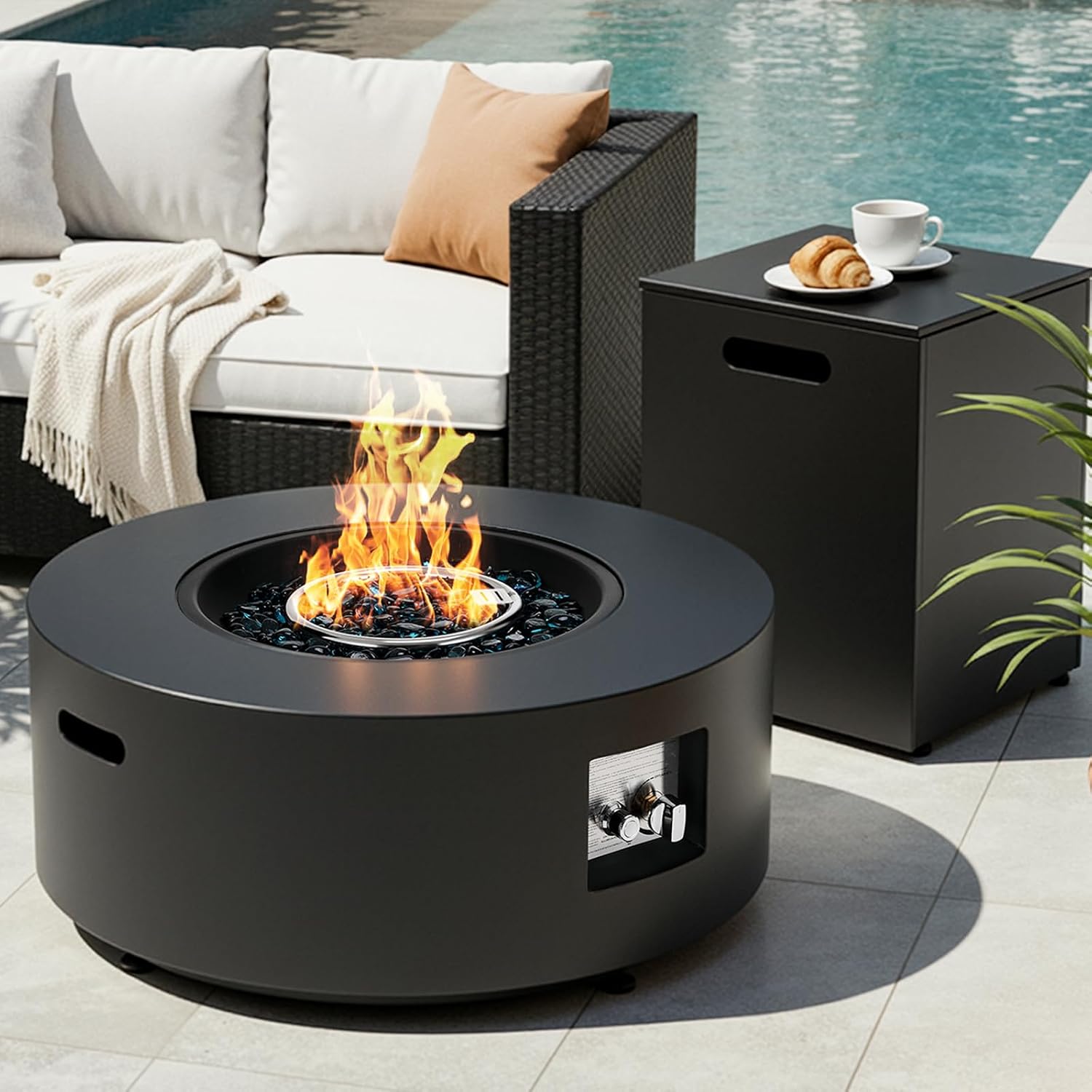 ชุดเตาไฟแก๊สโพรเพนทรงกลมขนาด 3 - Outdoor Furniture With Fire Pit Table บทวิจารณ์และราคา