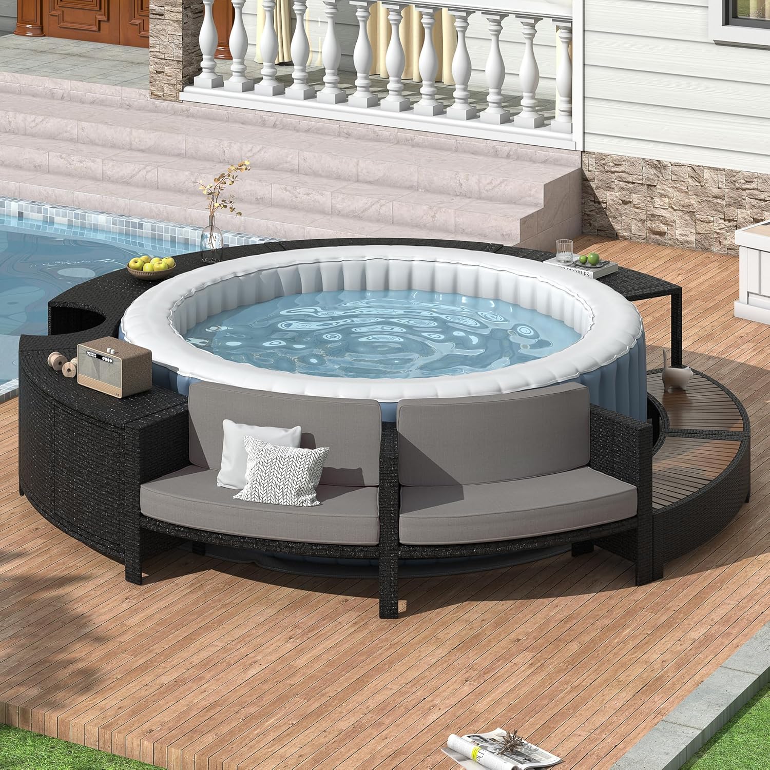 ชุดโซฟาหวายสำหรับลานบ้าน พร้อม - Outdoor Furniture Grey บทวิจารณ์และราคา