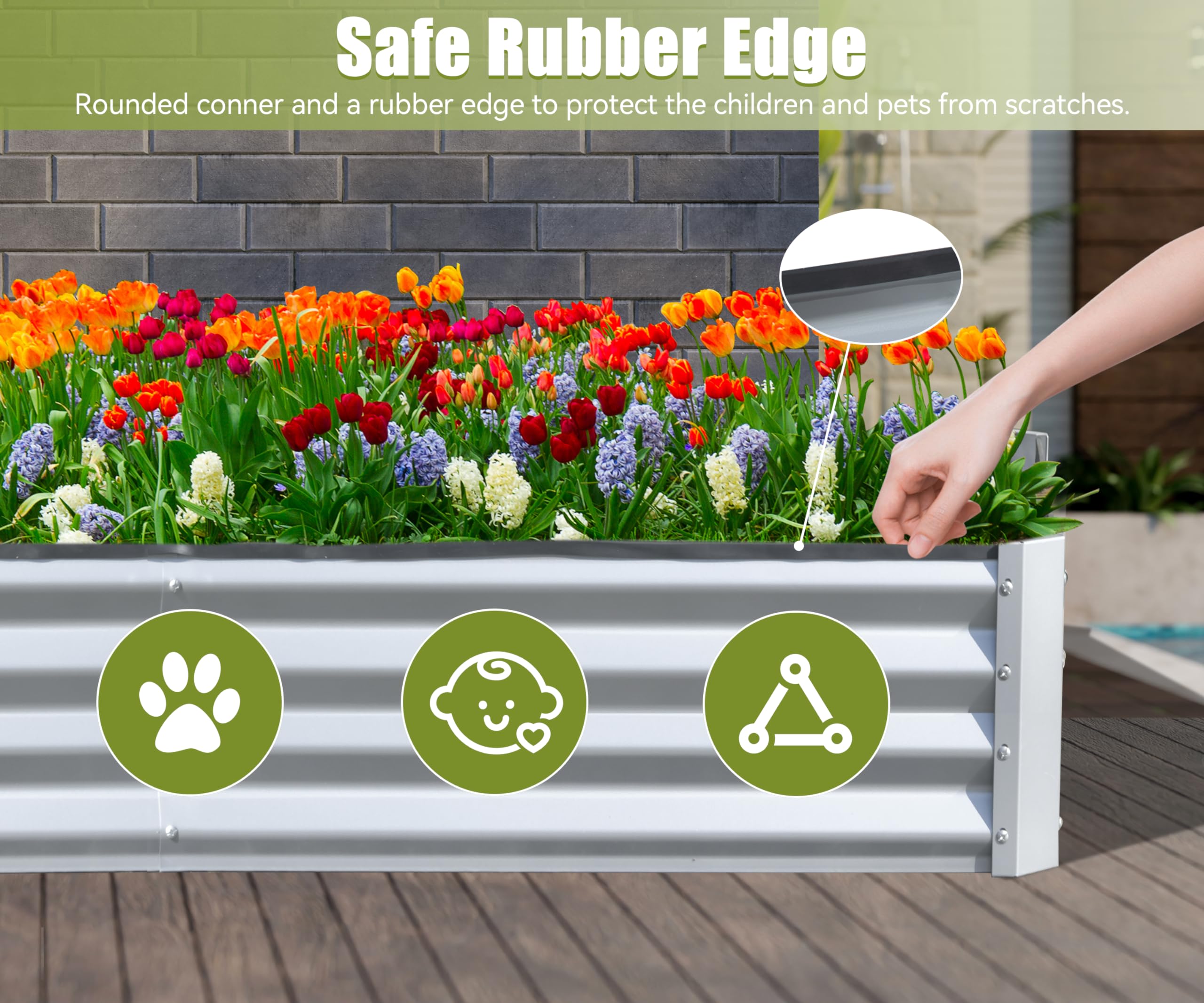 แปลงปลูกผักยกพื้นชุบสังกะสี ขน - Planter Raised Metal บทวิจารณ์และราคา