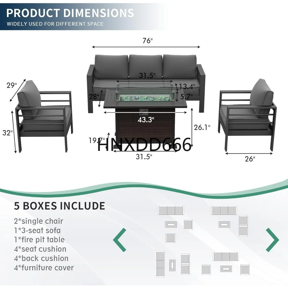 ชุดเฟอร์นิเจอร์ลานบ้านพร้อมโต๊ - Outdoor Furniture With Fire Pit Table บทวิจารณ์และราคา