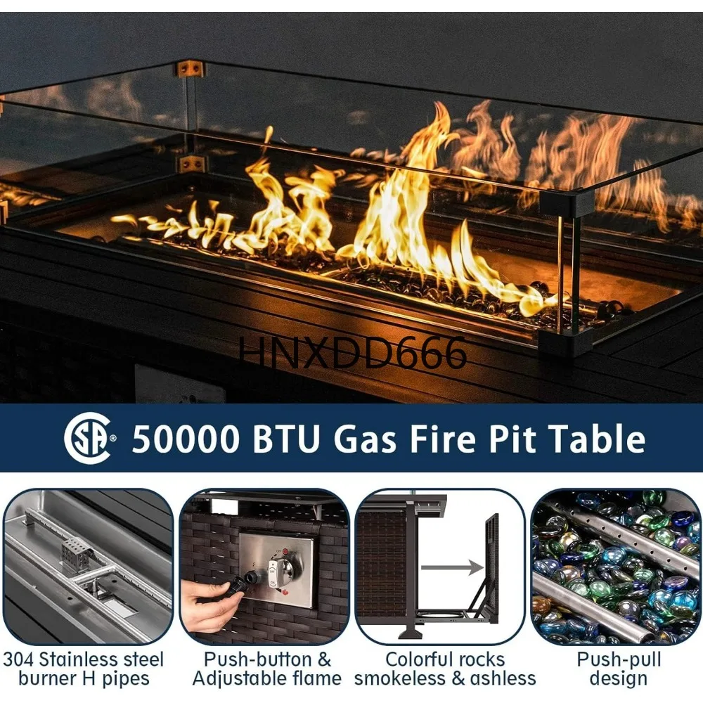 ชุดเฟอร์นิเจอร์ลานบ้านพร้อมโต๊ - Outdoor Furniture With Fire Pit Table บทวิจารณ์และราคา