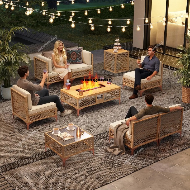 ชุดเฟอร์นิเจอร์สนาม 9 ชิ้น พร้ - Outdoor Furniture With Fire Pit Table บทวิจารณ์และราคา