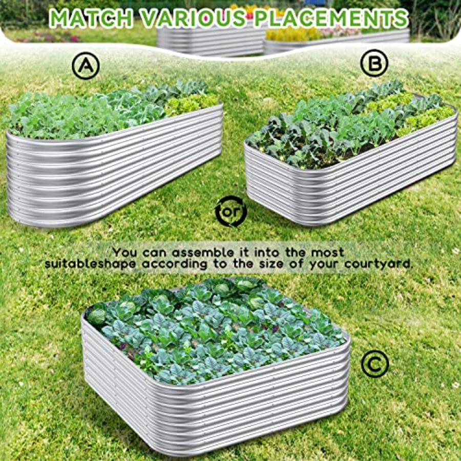 แปลงปลูกผักยกพื้นกลางแจ้งขนาด  - Planter Raised Metal บทวิจารณ์และราคา