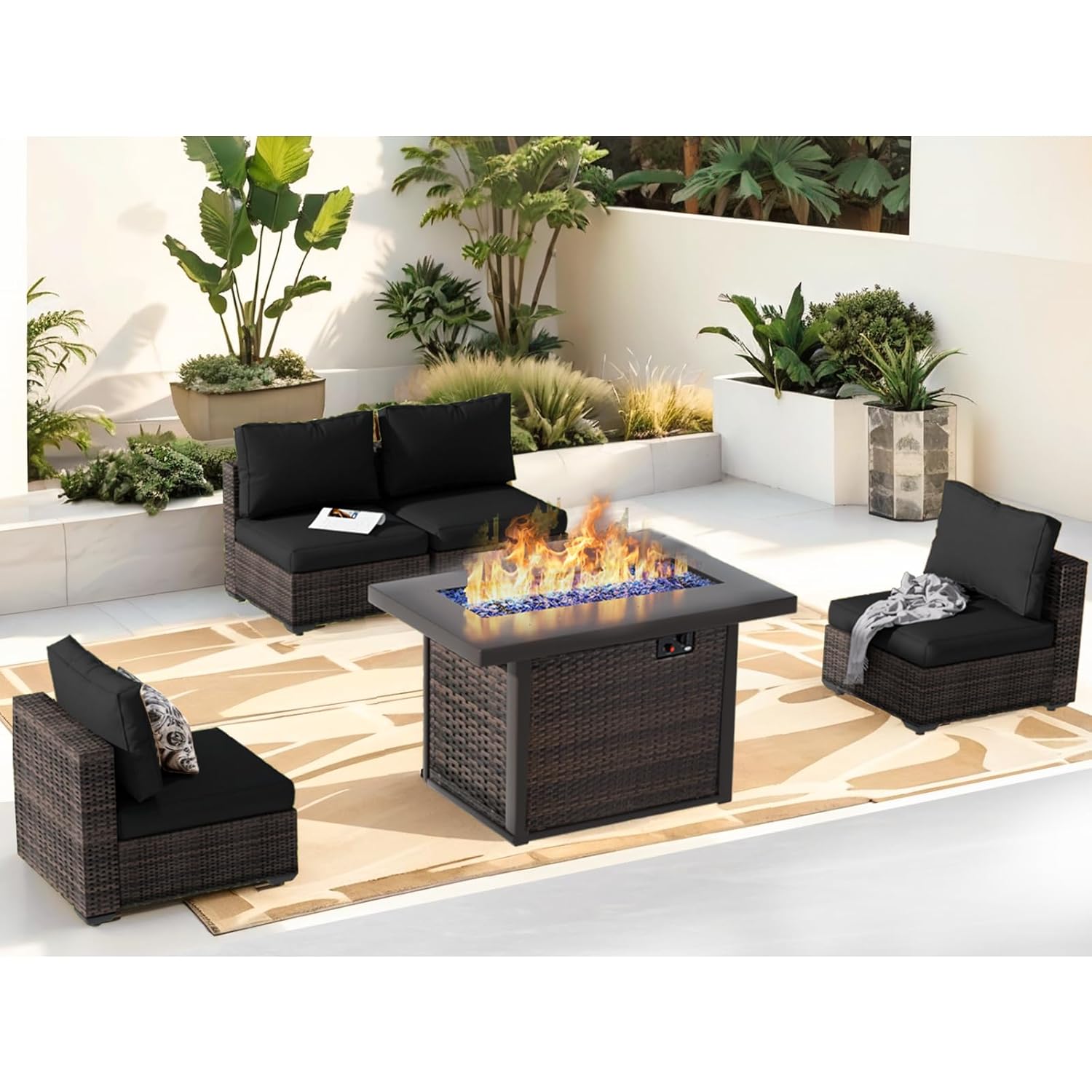 ชุดเฟอร์นิเจอร์กลางแจ้งแบบแยกส - Outdoor Furniture With Fire Pit Table บทวิจารณ์และราคา