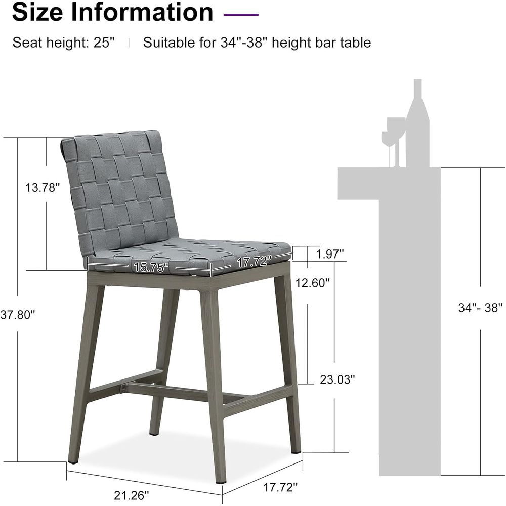 ชุดเก้าอี้บาร์สูงสำหรับกลางแจ้ - Outdoor Furniture Grey บทวิจารณ์และราคา