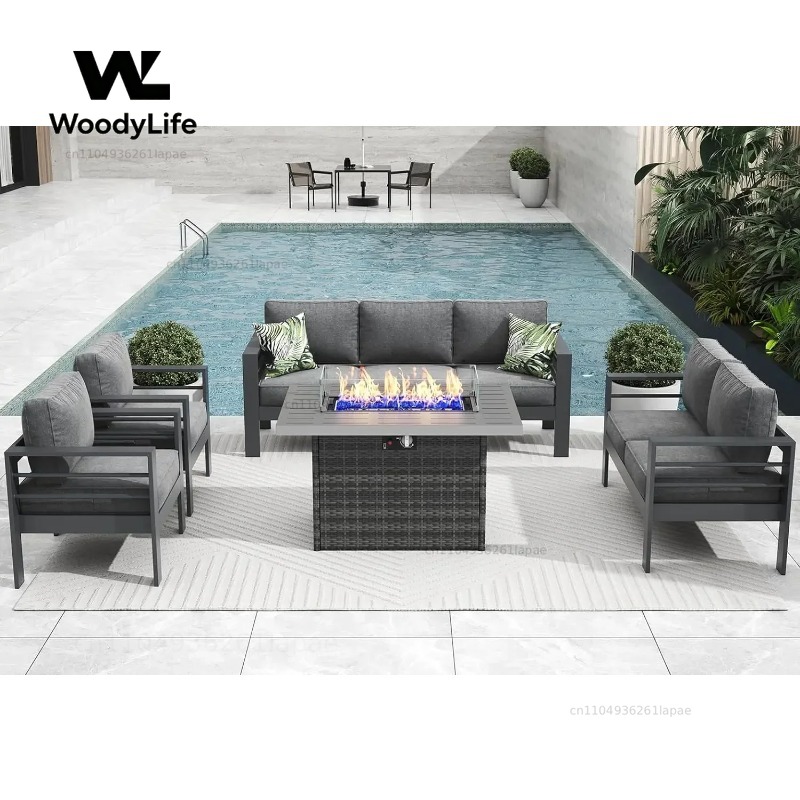 ชุดเฟอร์นิเจอร์ลานบ้านอลูมิเนี - Outdoor Furniture With Fire Pit Table บทวิจารณ์และราคา