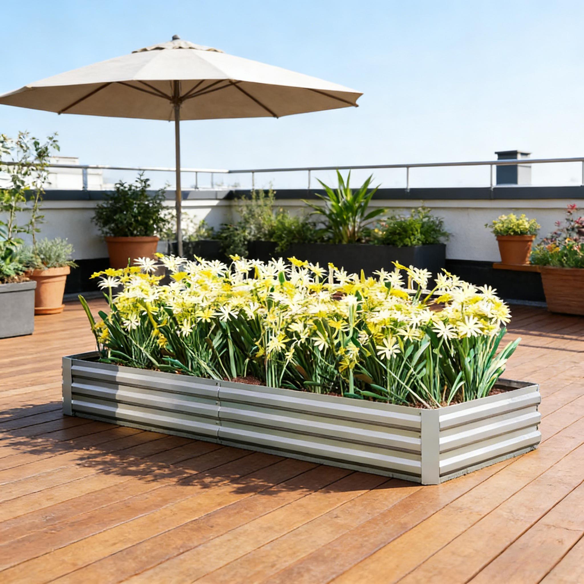 กระถางดอกไม้, กระถางปลูกต้นไม้ - Planter Raised Metal บทวิจารณ์และราคา