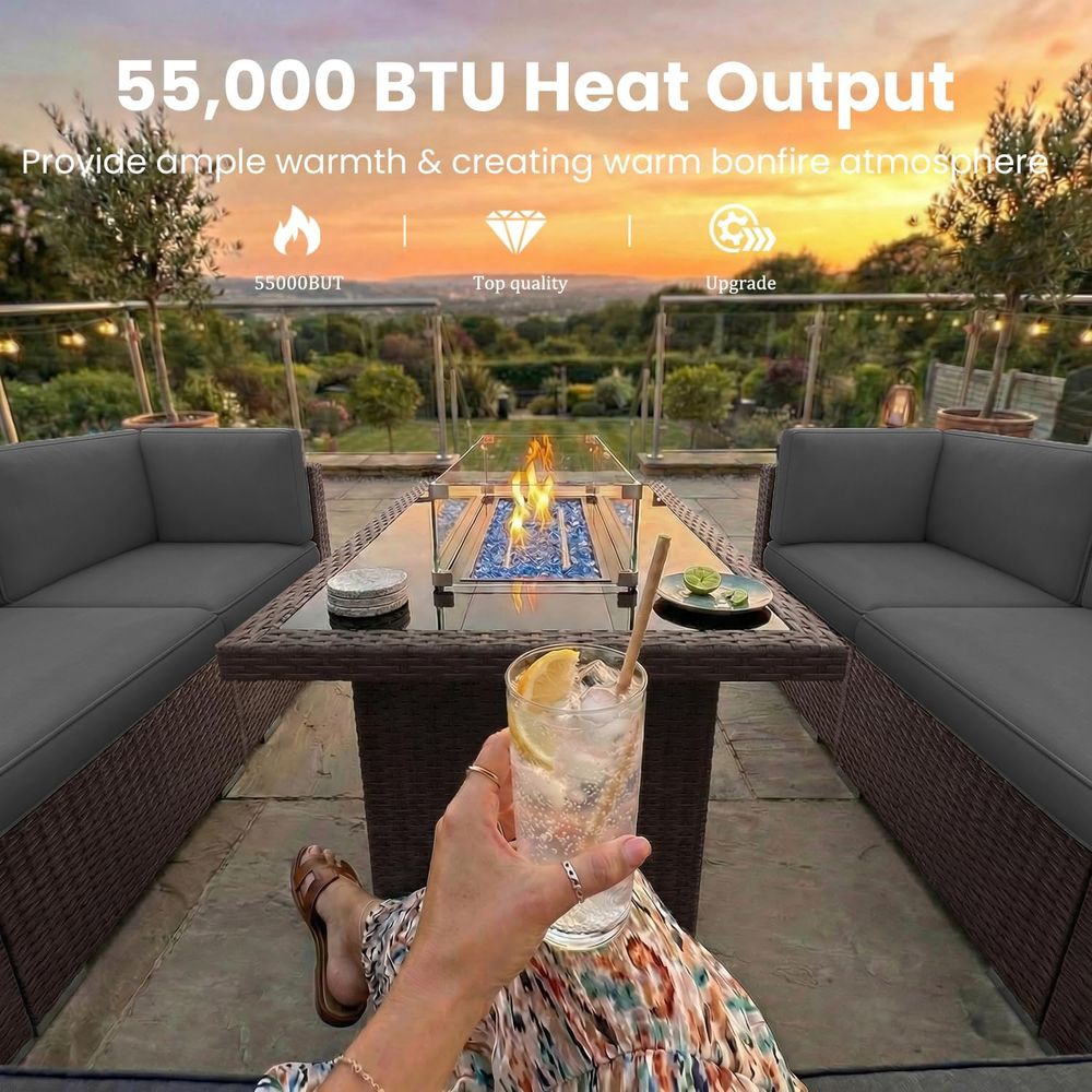 ชุดเฟอร์นิเจอร์ลานกลางแจ้ง 15  - Outdoor Furniture With Fire Pit Table บทวิจารณ์และราคา