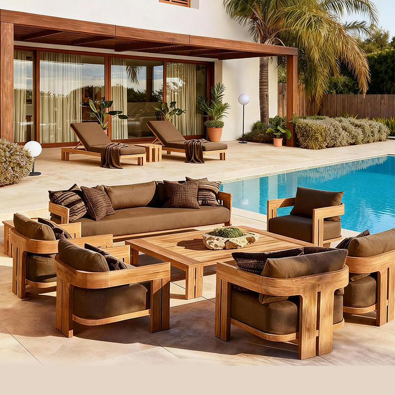 ชุดโซฟาไม้สักสำหรับกลางแจ้ง 20 - Outdoor Furniture Europe บทวิจารณ์และราคา