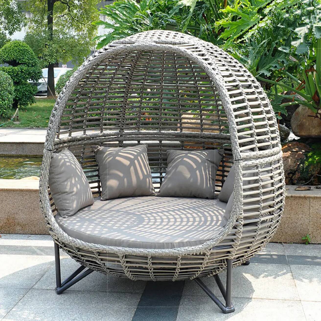 เตียงนอนกลางแจ้งแบบมีหลังคาสไต - Outdoor Daybed Furniture บทวิจารณ์และราคา