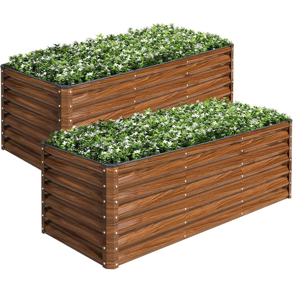 ชุดแปลงแปลงปลูกผักยกพื้นแบบชุบ - Planter Raised Metal บทวิจารณ์และราคา