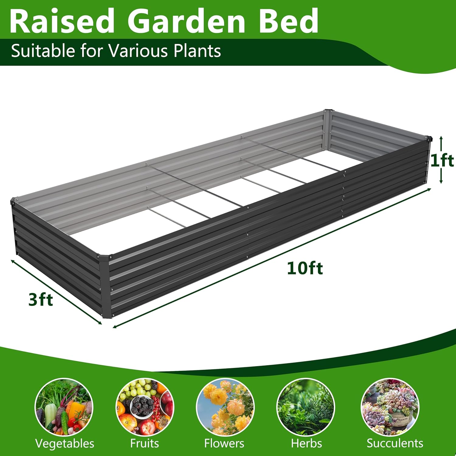 ชุดแปลงปลูกผักยกพื้นแบบชุบสังก - Planter Raised Metal บทวิจารณ์และราคา