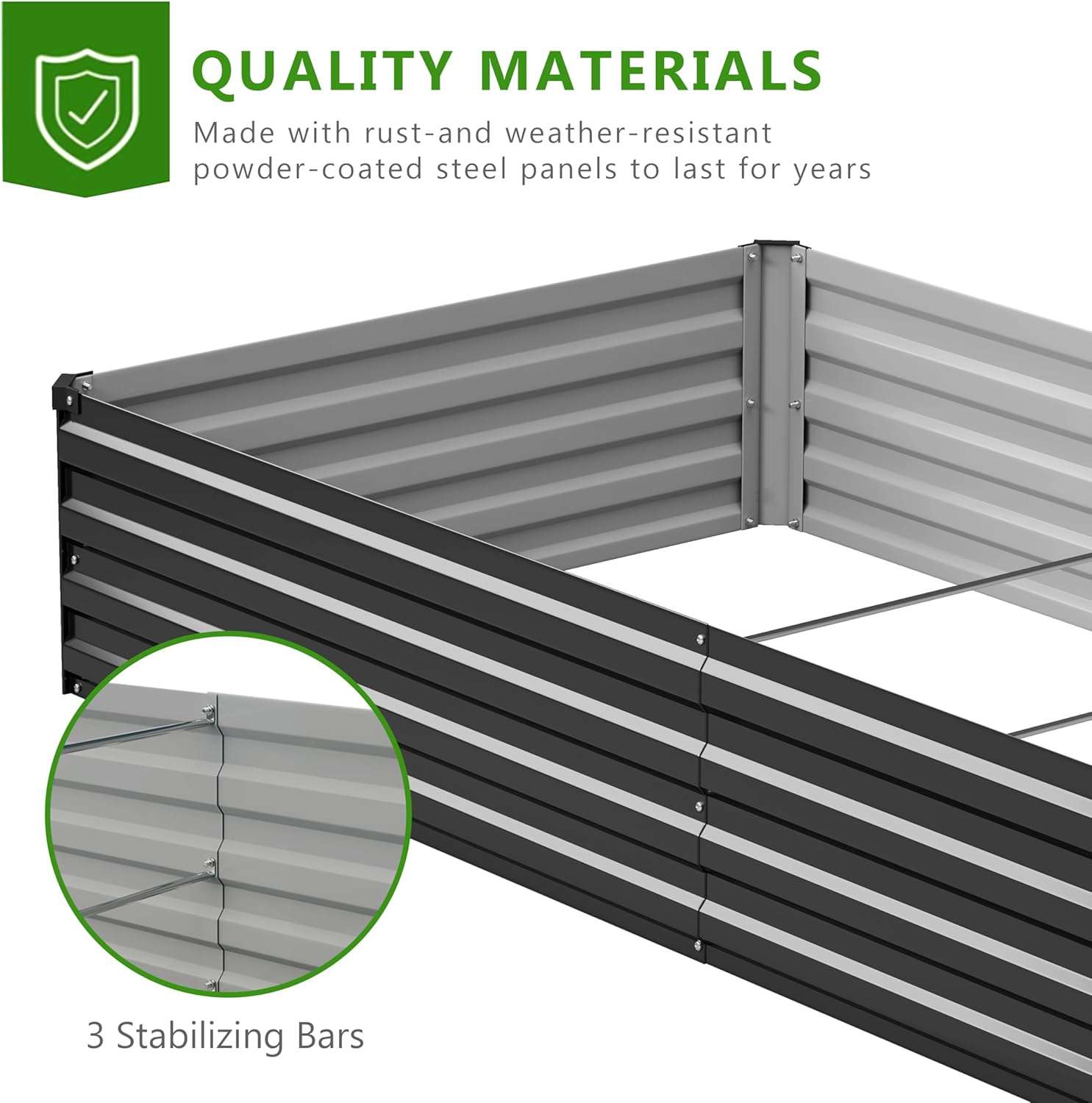 ชุดแปลงปลูกผักยกพื้นแบบชุบสังก - Planter Raised Metal บทวิจารณ์และราคา
