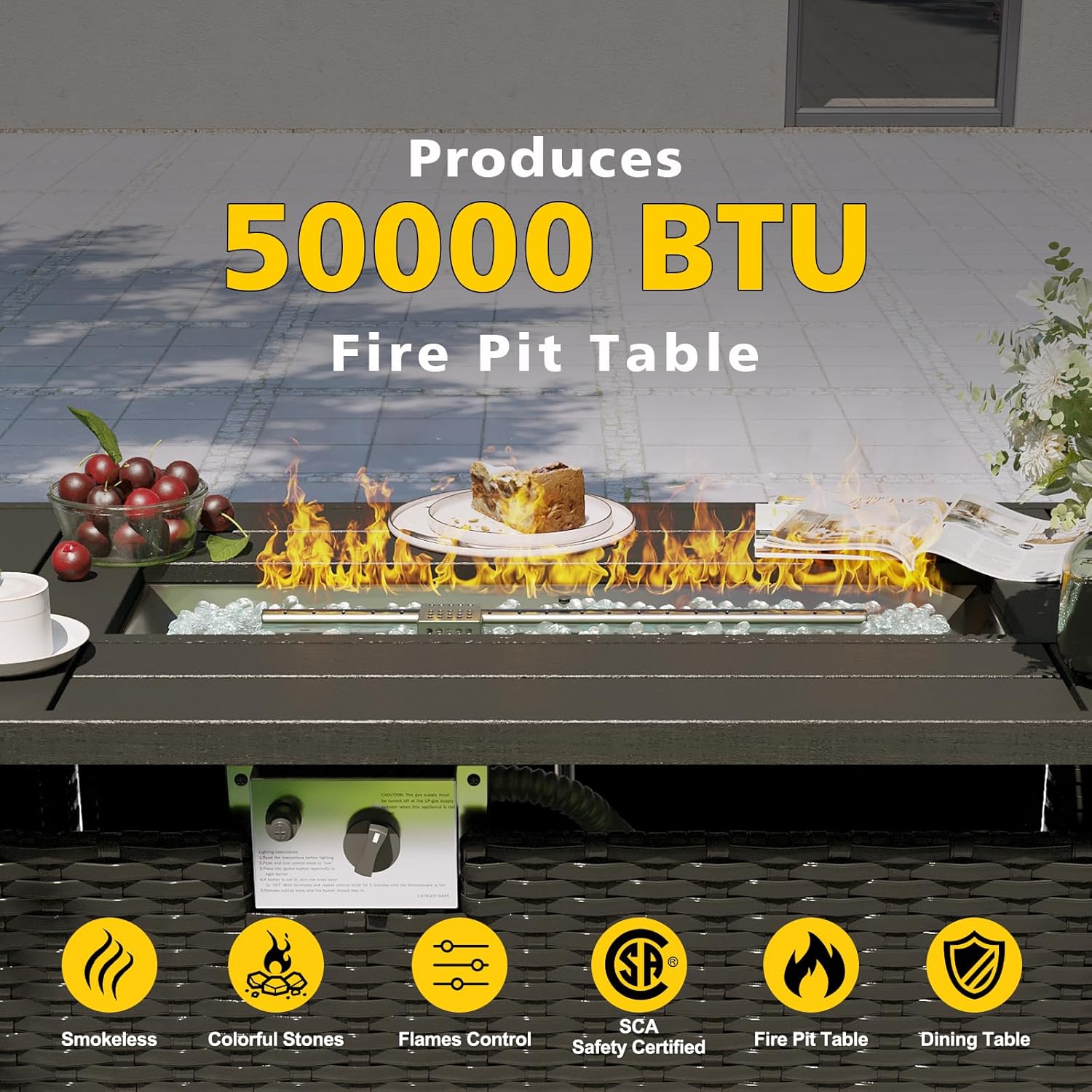 ชุดเฟอร์นิเจอร์ลานบ้านพร้อมโต๊ - Outdoor Furniture With Fire Pit Table บทวิจารณ์และราคา
