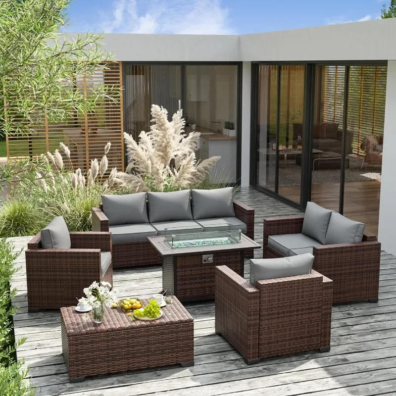 ชุดเฟอร์นิเจอร์พร้อมโต๊ะหลุมไฟ - Outdoor Furniture With Fire Pit Table บทวิจารณ์และราคา