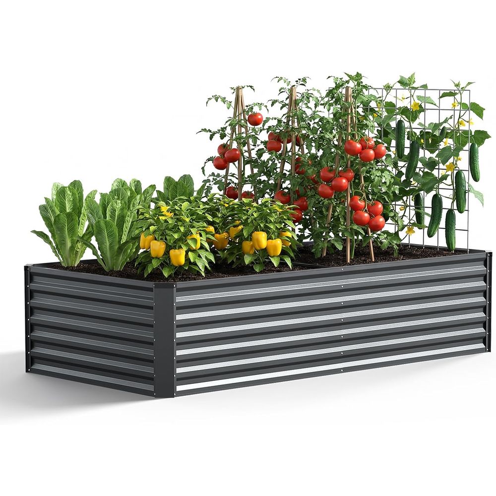 แปลงปลูกผักยกพื้นกลางแจ้งขนาดใ - Planter Raised Metal บทวิจารณ์และราคา