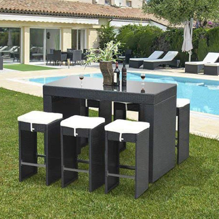 ชุดโต๊ะบาร์หวาย 7 ชิ้น ชุดรับป - Outdoor Furniture Europe บทวิจารณ์และราคา
