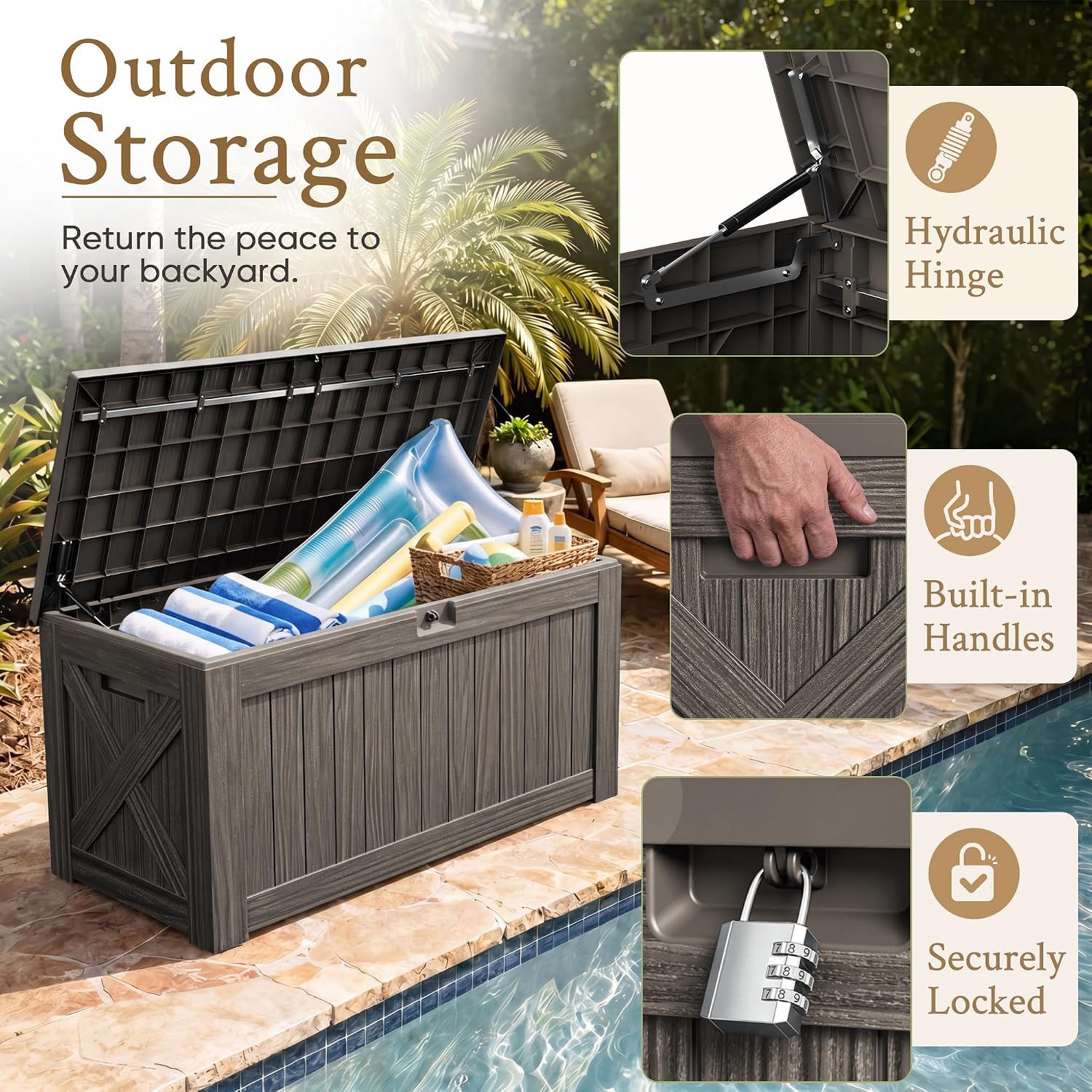 กล่องเก็บของขนาดใหญ่ 120 แกลลอ - Outdoor Furniture With Storage บทวิจารณ์และราคา