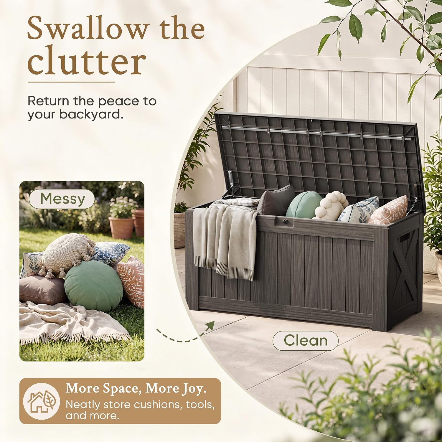 กล่องเก็บของขนาดใหญ่ 120 แกลลอ - Outdoor Furniture With Storage บทวิจารณ์และราคา