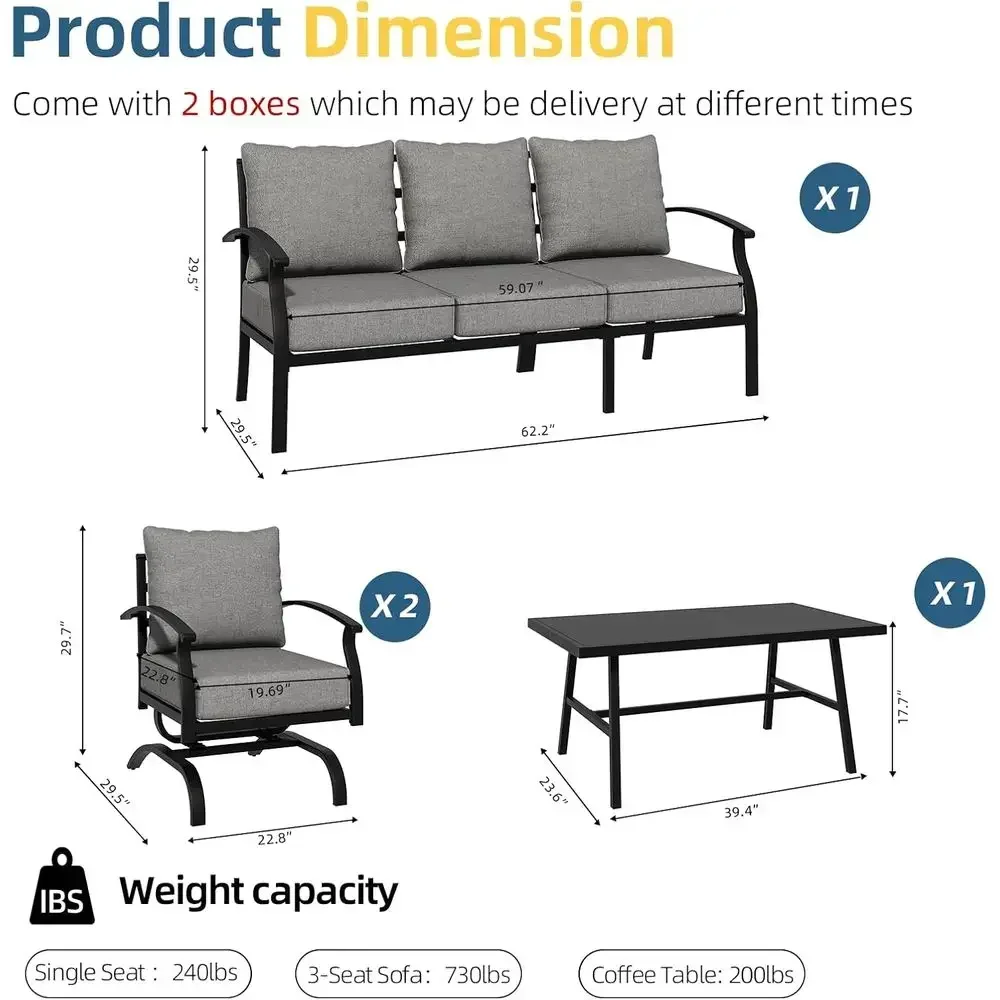 ชุดเฟอร์นิเจอร์โลหะสำหรับลานกล - Outdoor Furniture Grey บทวิจารณ์และราคา