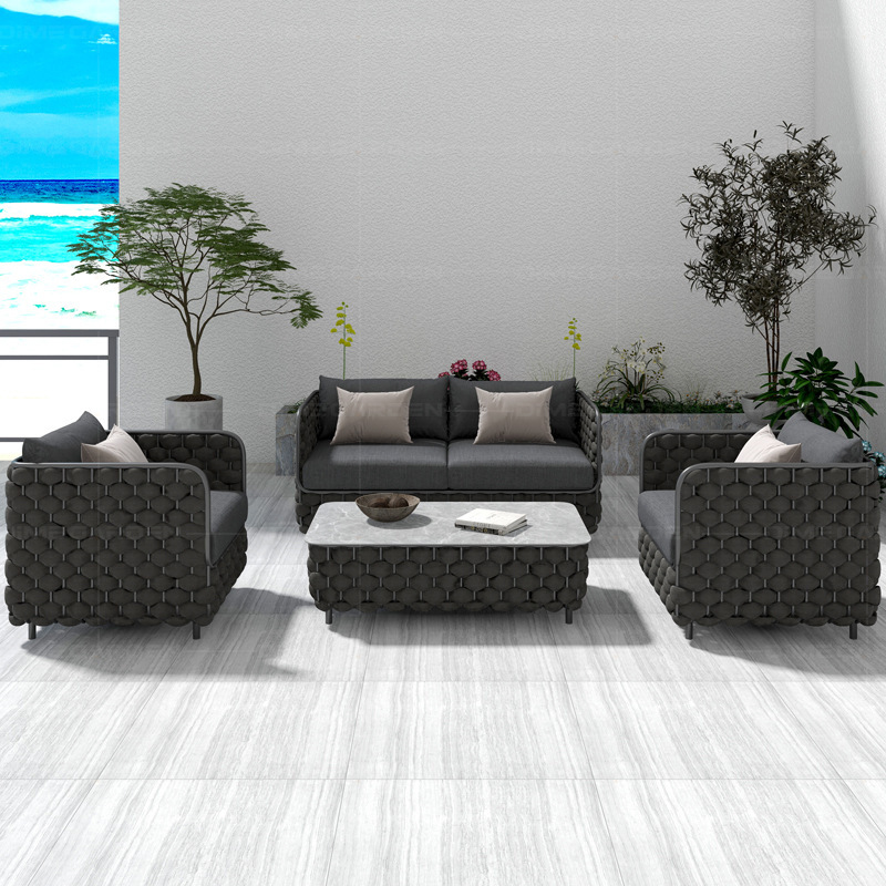 ชุดโซฟาหวายกลางแจ้ง 3 ที่นั่ง  - Outdoor Furniture Grey บทวิจารณ์และราคา