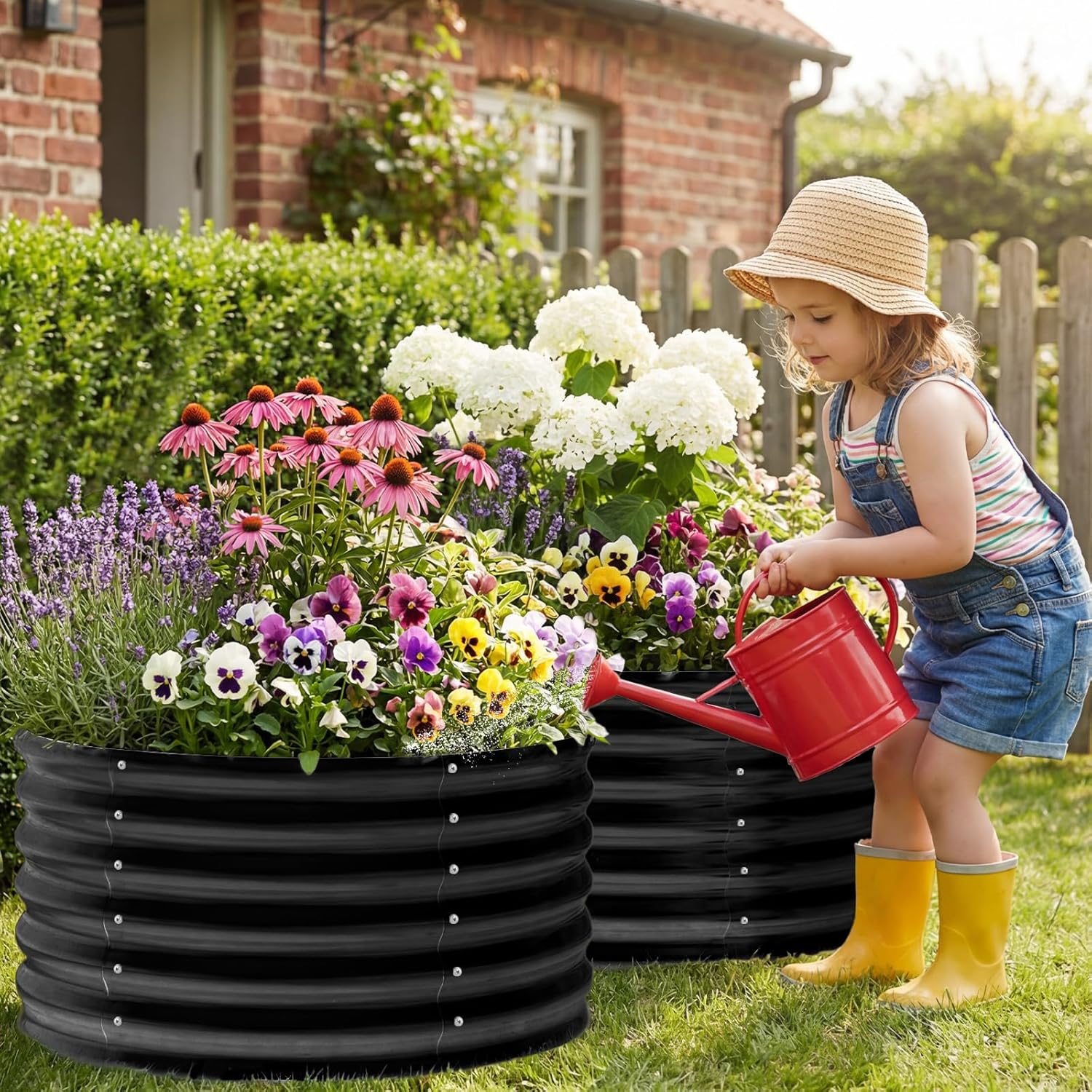 กระถางปลูกผักยกพื้นทรงกลมชุบสั - Planter Raised Metal บทวิจารณ์และราคา