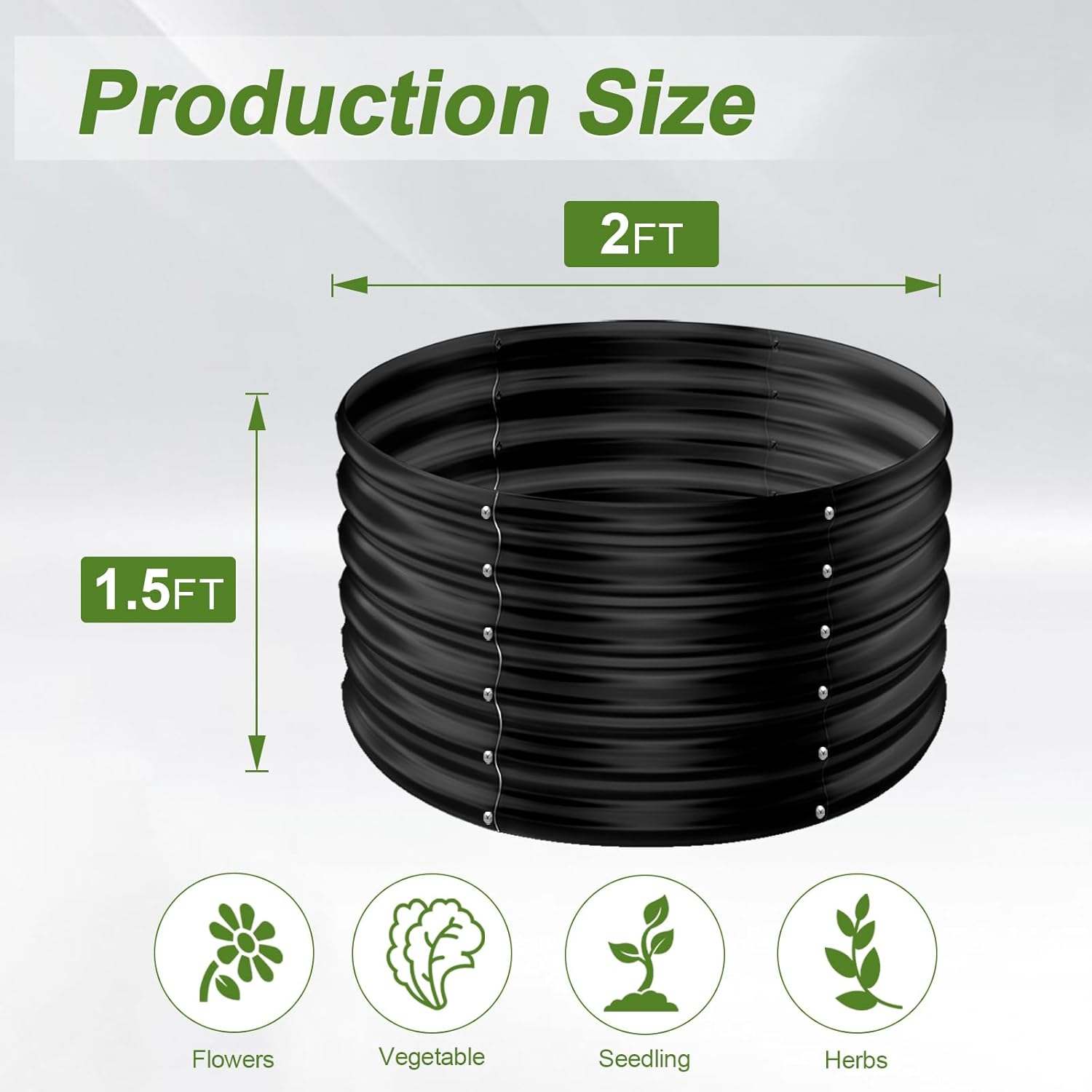 กระถางปลูกผักยกพื้นทรงกลมชุบสั - Planter Raised Metal บทวิจารณ์และราคา