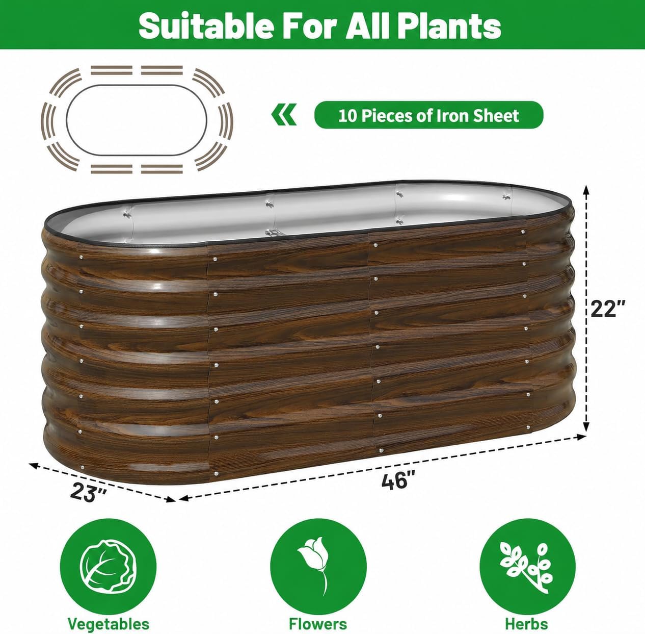 ชุดแปลงแปลงปลูกผักยกพื้นเหล็กช - Planter Raised Metal บทวิจารณ์และราคา