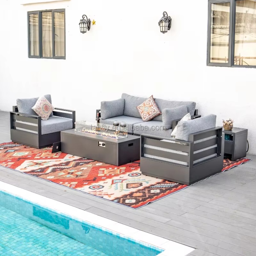 ชุดเฟอร์นิเจอร์กลางแจ้งสำหรับโ - Outdoor Furniture With Fire Pit Table บทวิจารณ์และราคา