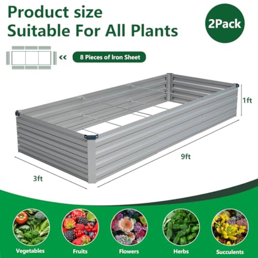 ชุดแปลงปลูกผักยกพื้นแบบชุบสังก - Planter Raised Metal บทวิจารณ์และราคา