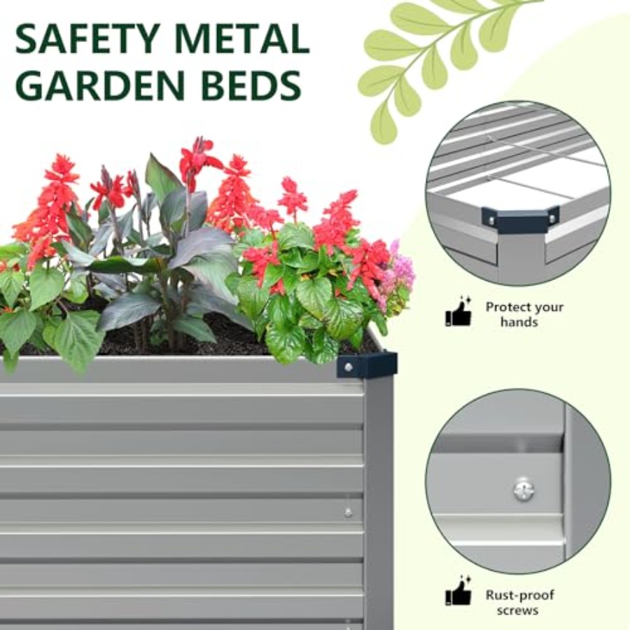 ชุดแปลงปลูกผักยกพื้นแบบชุบสังก - Planter Raised Metal บทวิจารณ์และราคา