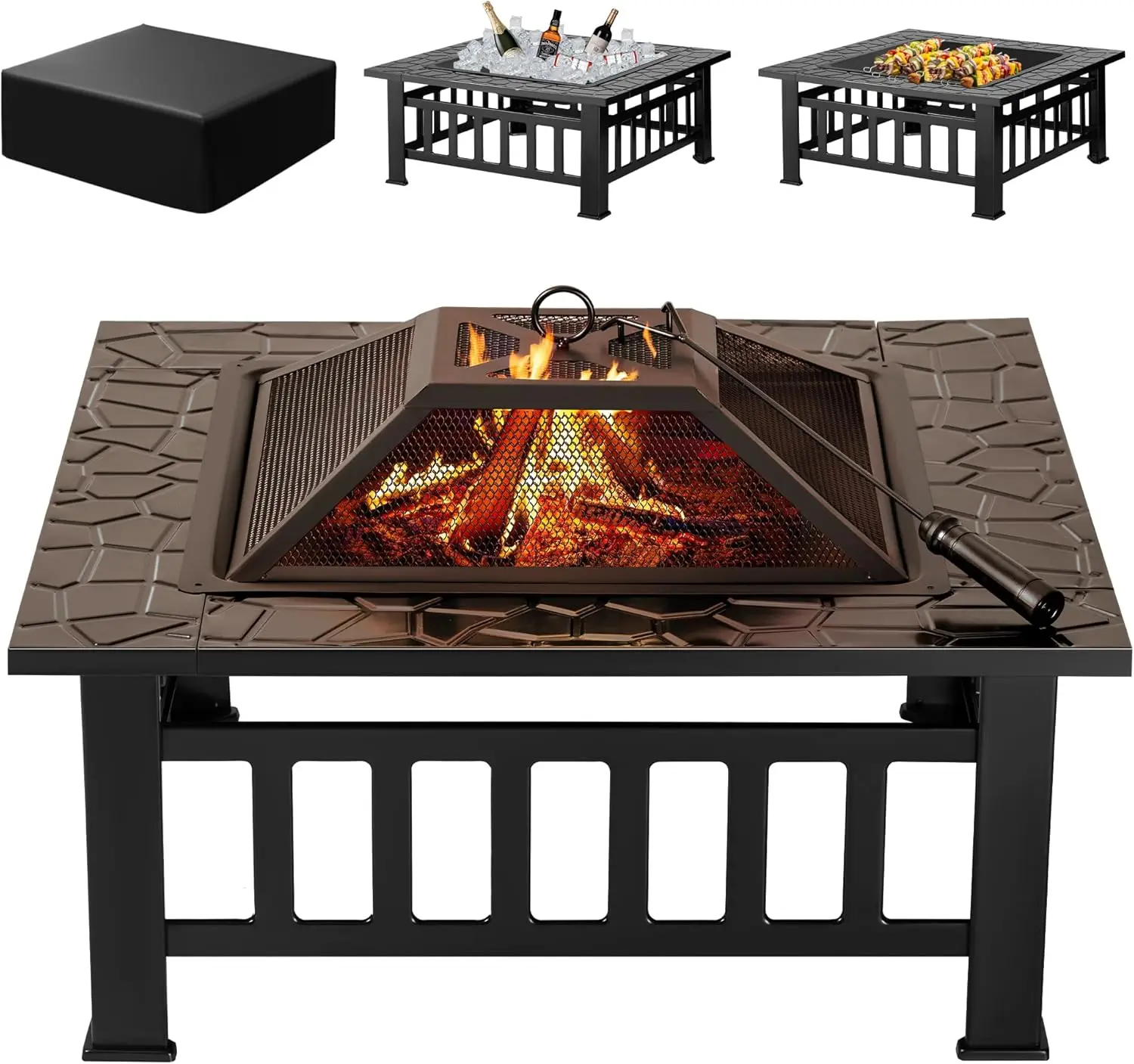 เตาผิงกลางแจ้ง ขนาด 32 นิ้ว โต - Outdoor Furniture With Fire Pit Table บทวิจารณ์และราคา